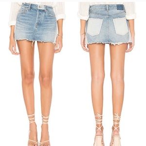 👖NWT We The Free Patched Denim Raw Hem Mini Skirt